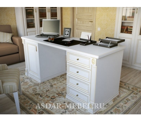 Письменный стол из сосны Форкс 4 ящика и дверка