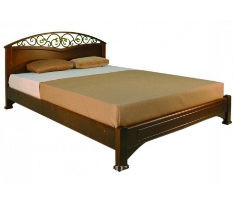 Недорогая деревянная кровать Омега с ковкой 4