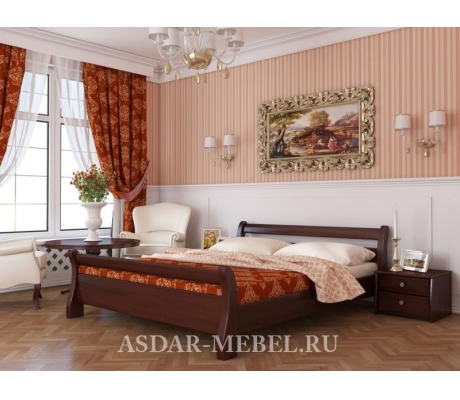 Деревянная двуспальная кровать Прага