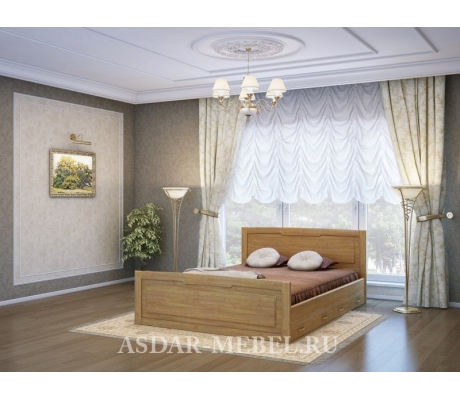 Деревянная двуспальная кровать Ариель
