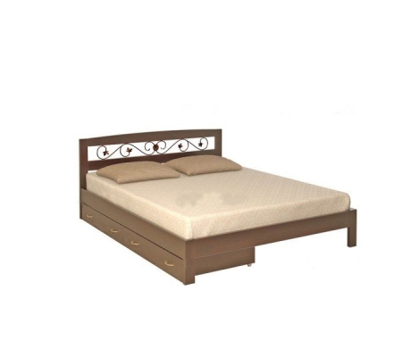 Деревянная двуспальная кровать Жоржетта тахта с ковкой