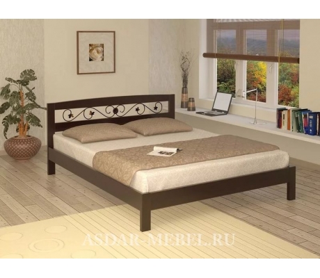 Деревянная кровать для дачи Жоржетта тахта с ковкой