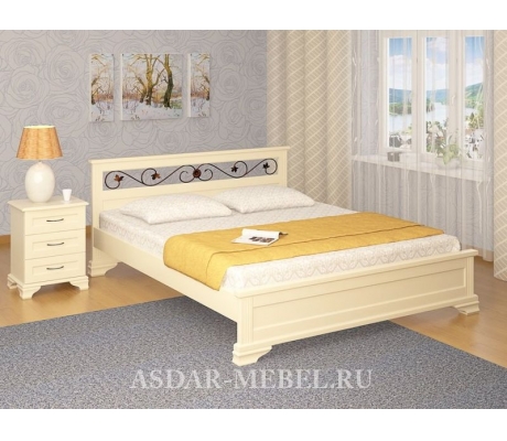 Недорогая деревянная кровать Лира тахта с ковкой