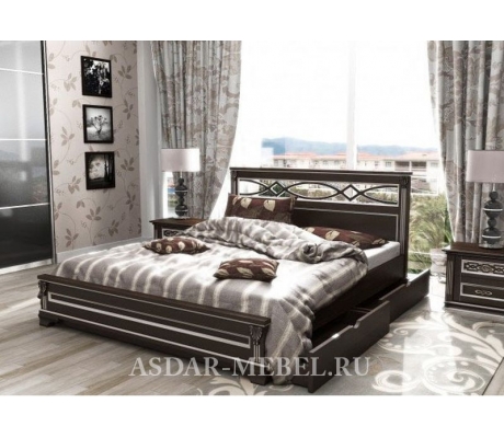 Деревянная двуспальная кровать Лирона тахта