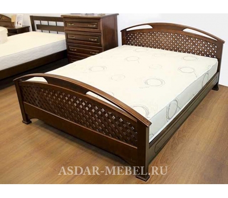 Деревянная двуспальная кровать Омега сетка