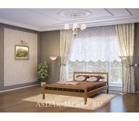 Деревянная двуспальная кровать Сакура