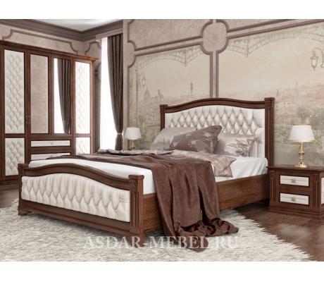 Купить деревянную кровать Соната 2 с мягкой вставкой