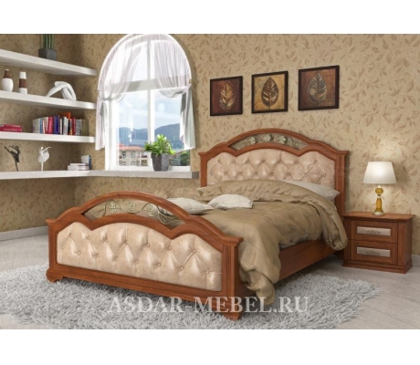 Деревянная двуспальная кровать Венеция