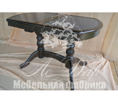 Обеденный стол из березы Илья кермогранит темный