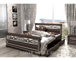 Деревянная двуспальная кровать Лирона