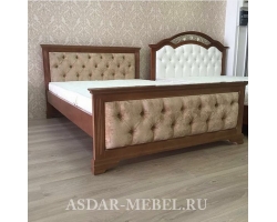 Деревянная кровать с мягким изголовьем Тунис