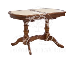 Обеденный стол из сосны Илья кафельный радиусный