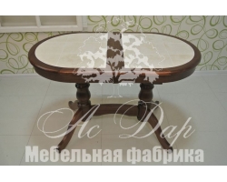 Обеденный стол из сосны Илья кафельный раздвижной